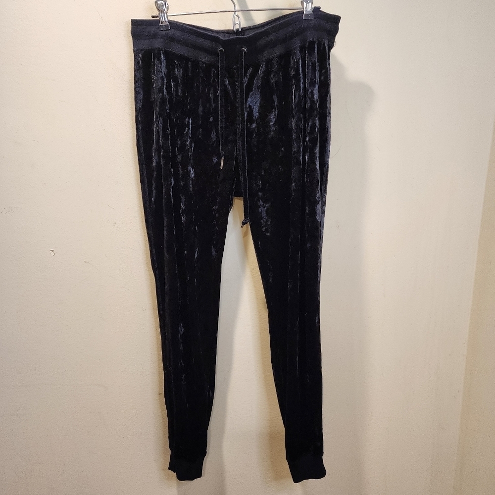 Betsey Johnson Black Velvet Jogger Pants Size L